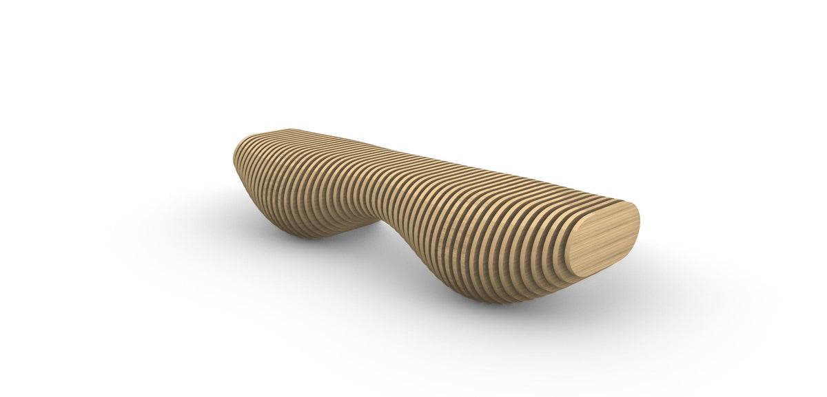 Parametric Bench in Baltic birch plywood - sculptural wood bench, made to order in Mississauga