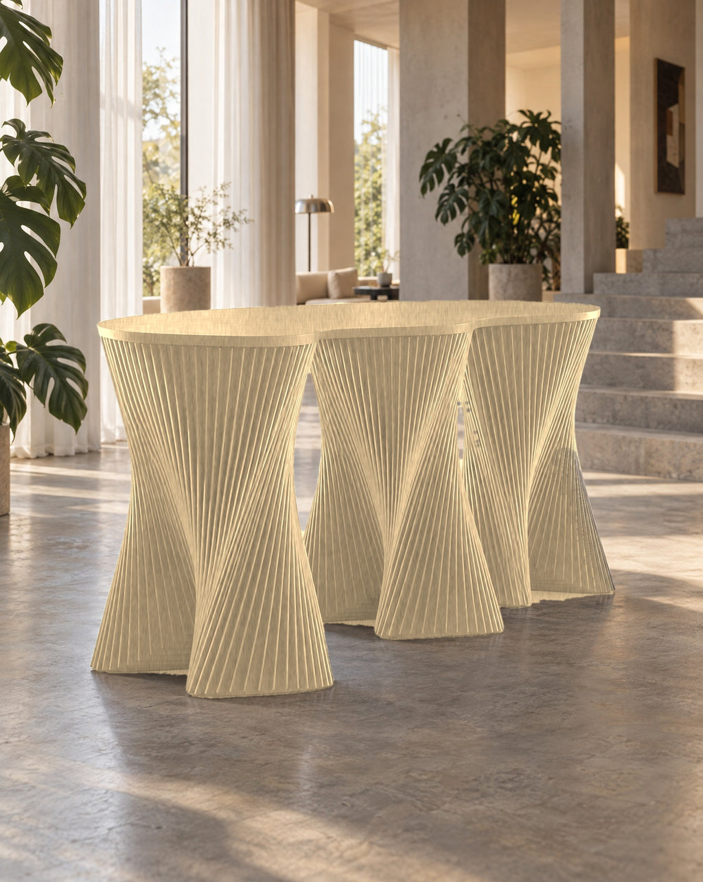Parametric Clownfish Desk in Baltic birch plywood, CNC-cut and made to order in Mississauga for the GTA