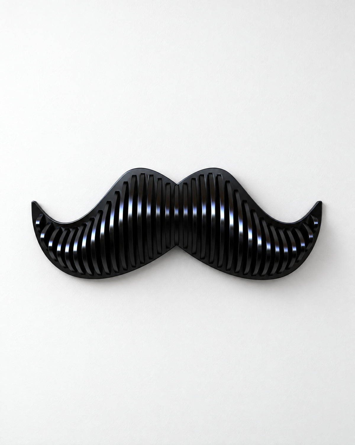 Parametric Moustache wall art in gloss black - parametric wall art, made in Mississauga, serving Toronto and the GTA