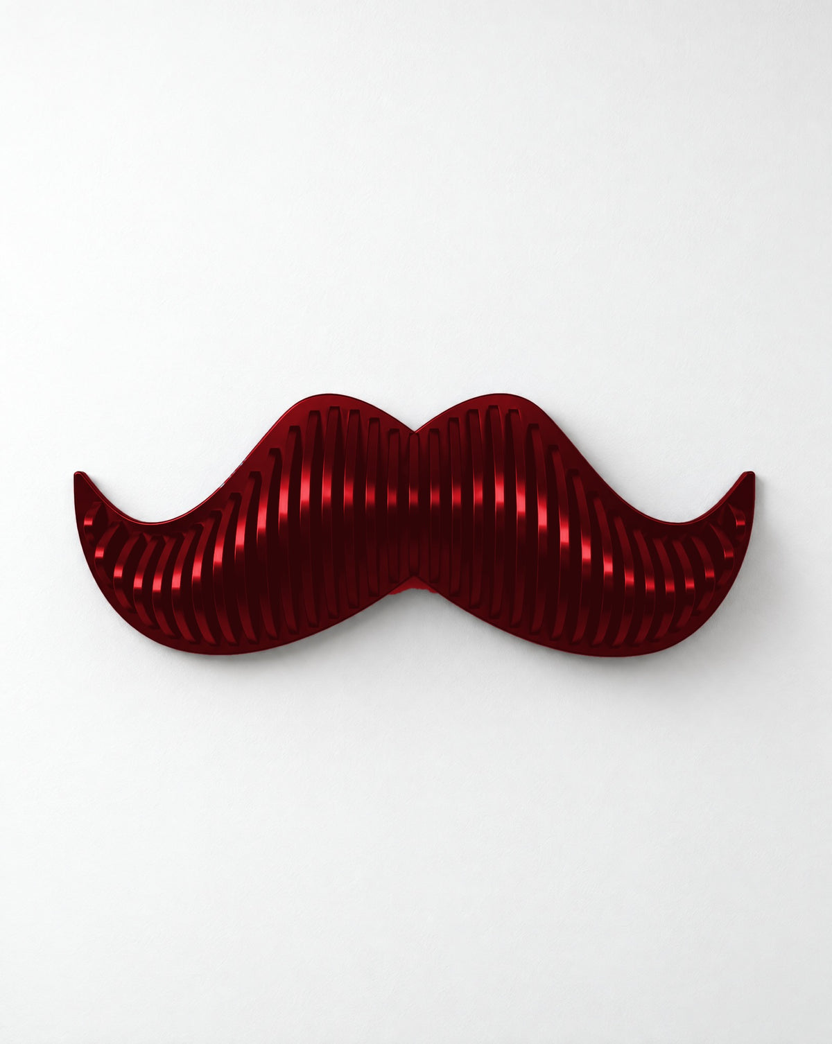 Parametric Moustache wall art in gloss red - parametric wall art, made to order in Mississauga