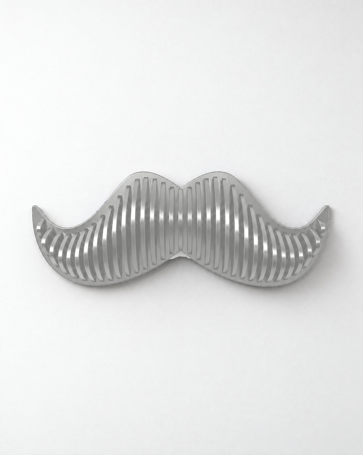 Parametric Moustache wall art in gloss white - parametric wall art, CNC-cut in Mississauga for the GTA