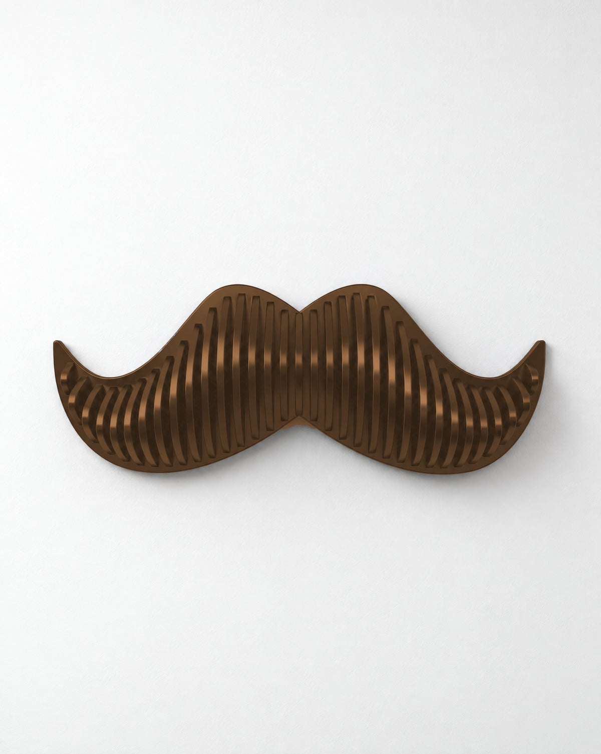 Parametric Moustache wall art in light brown - parametric wall art, CNC-cut in Mississauga, delivered across the GTA