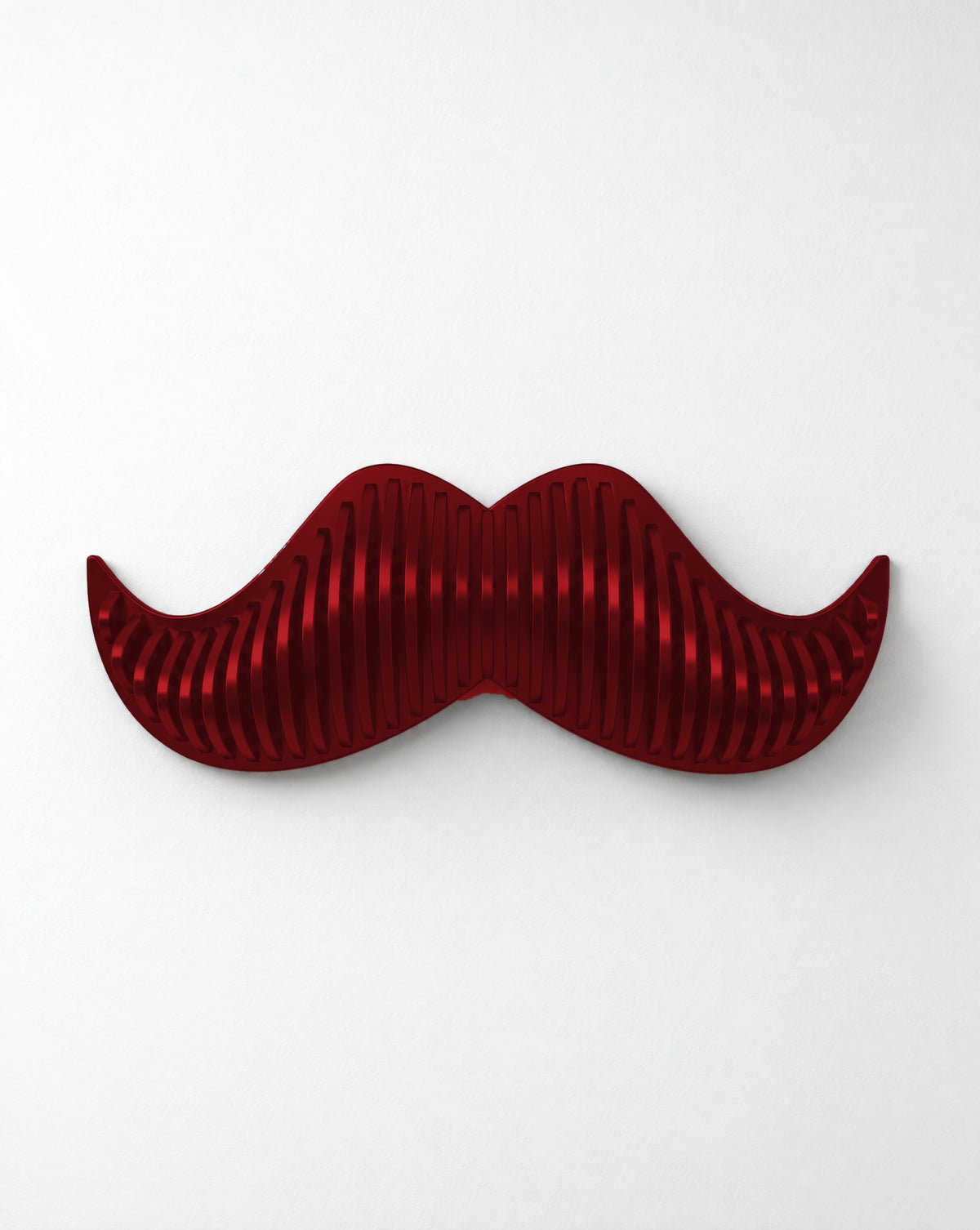 Parametric Moustache wall art in red - parametric wall art, CNC-cut in Mississauga for the GTA