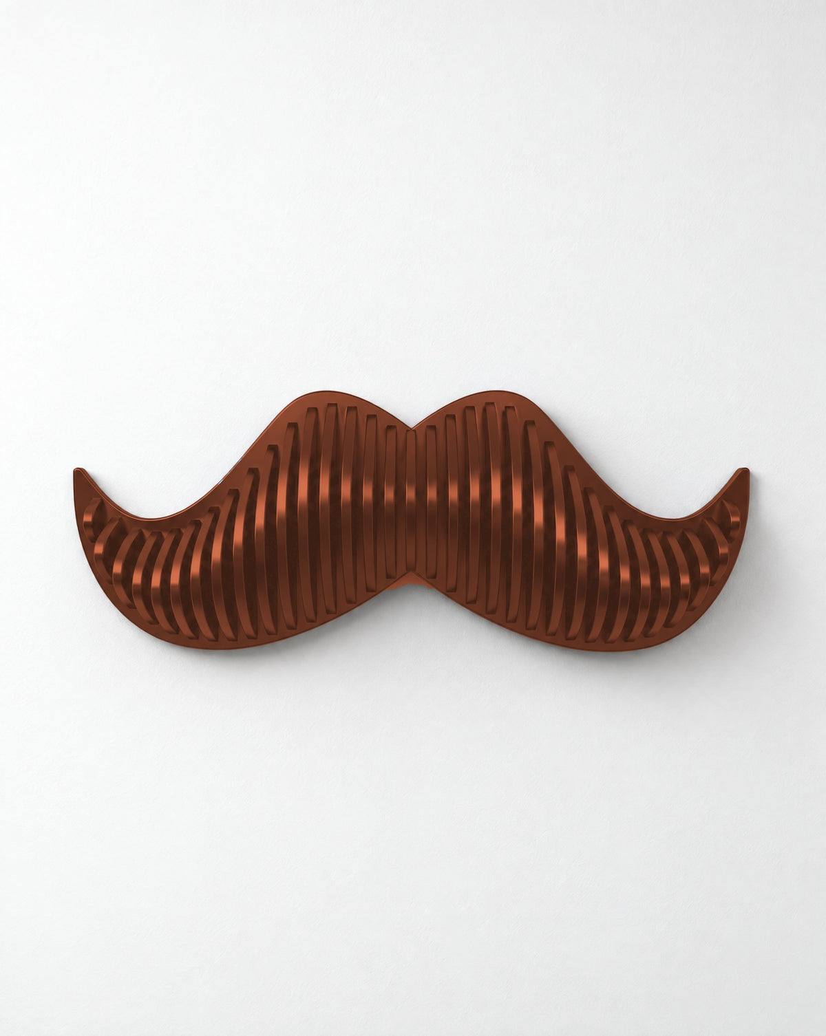 Parametric Moustache wall art in terracotta - parametric wall art, made to order in Mississauga