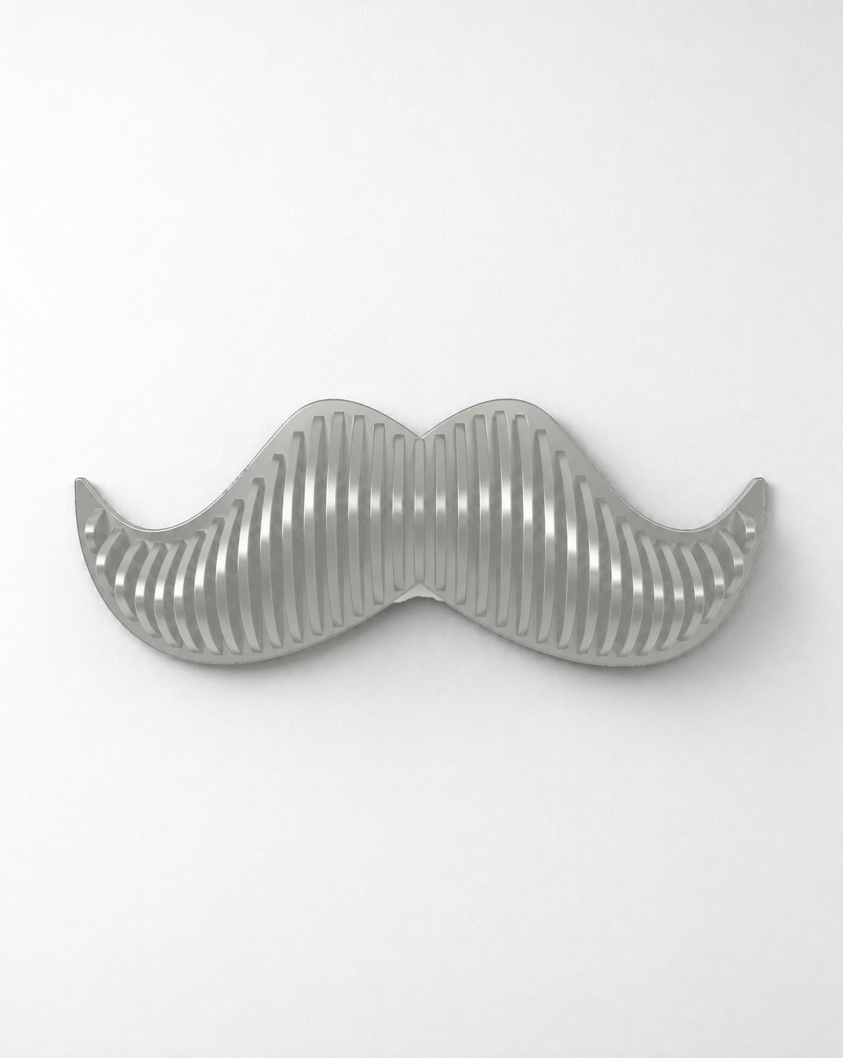 Parametric Moustache wall art in white - parametric wall art, CNC-cut in Mississauga, delivered across the GTA