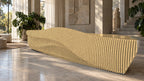 Parametric Reception Desk in Baltic birch plywood, CNC-cut and made to order in Mississauga for the GTA