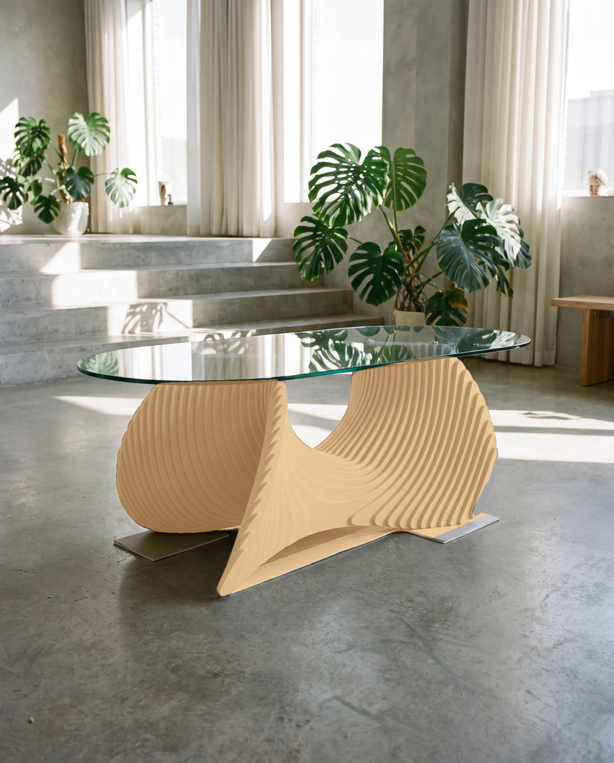 Parametric Coffee Table in Baltic birch plywood - sculptural wood coffee table, made to order in Mississauga