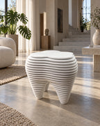 Parametric Tooth Table, a sculptural molar-shaped side table, CNC-cut MDF, made to order in Mississauga for the GTA
