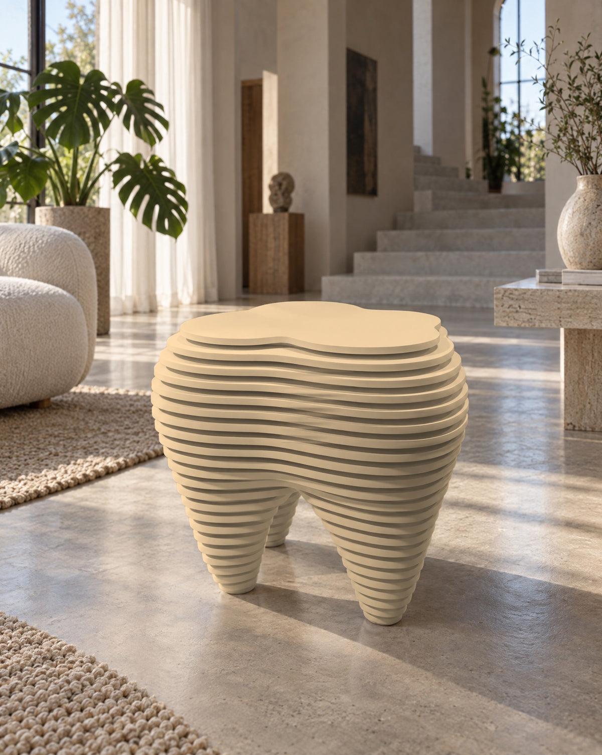 Parametric Tooth Table in unpainted MDF, CNC-cut and made to order in Mississauga for the GTA