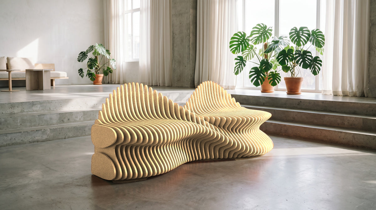 Parametric Twist Sofa in unpainted MDF